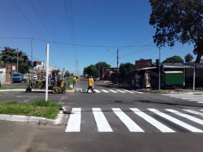 Prefeitura de Campo Grande segue trabalhos de sinalizao viria