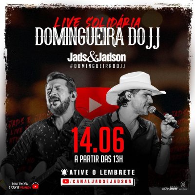 A dupla Jads & Jadson prepara grande Live 14.06 a partir das 1