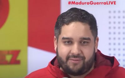 Nicolas Ernesto Maduro Guerra, filho de Nicols Maduro, durante uma edio de seu programa Maduro Guerra Live  Foto: Reproduo/Youtube