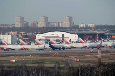 Avies estacionados no Aeroporto Internacional de Sheremetyevo em Moscou, Rssia - 08/04/2020  Tatyana Makeyeva/Reuters