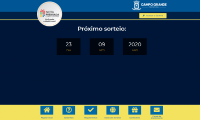 Pgina online da Nota Premiada Campo Grande. (Foto: Reproduo)