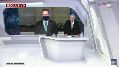 O governador Joo Doria durante entrevista ao Brasil Urgente com Jos Luiz Datena Imagem: Reproduo/TV Bandeirantes