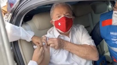 Lula recebe segunda dose de vacina contra covid-19 em So Bernardo do Campo Imagem: Reproduo